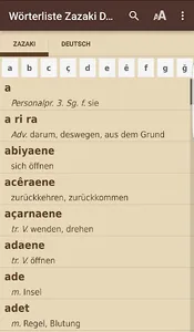Wörterliste Zazaki-Deutsch screenshot 0
