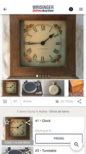 Wrisinger Auction screenshot 2
