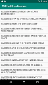 130 Hadeeth on Manners screenshot 1