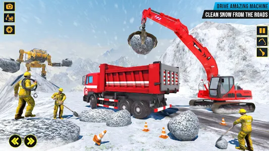 Snow Excavator Sim Crane Game screenshot 2