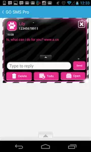 WB Pink Zebra Theme for GO SMS screenshot 2