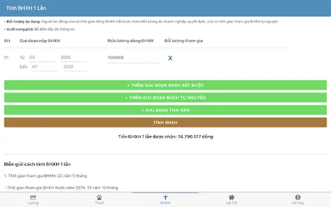 Tính lương - thuế TNCN - BHXH screenshot 12