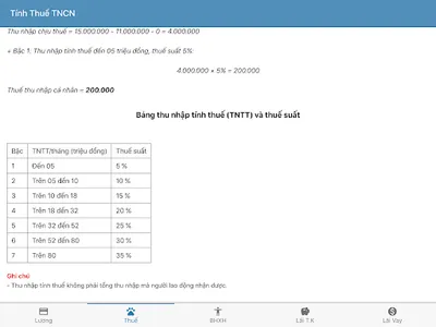 Tính lương - thuế TNCN - BHXH screenshot 20