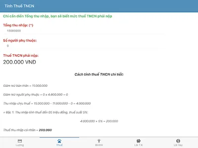 Tính lương - thuế TNCN - BHXH screenshot 21