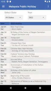 Malaysia Public Holiday screenshot 0