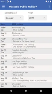Malaysia Public Holiday screenshot 2
