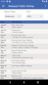 Malaysia Public Holiday screenshot 7