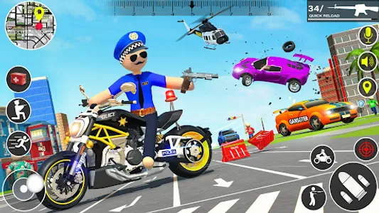 Stickman Police MotoBike Chase screenshot 7