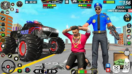 Police Monster Truck Car Games screenshot 2