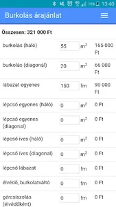 Burkolás Árajánlat screenshot 0