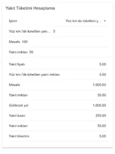 Yakıt Tüketimi Hesaplama screenshot 17