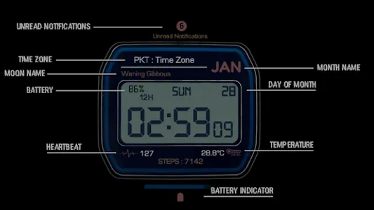 Classic Digital Watch Face screenshot 0