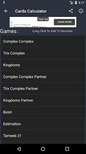 Cards Calculator screenshot 1