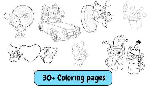 Cute Cat Coloring Pages screenshot 2
