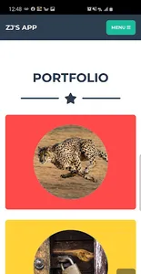 ZJ's Portfolio App screenshot 2
