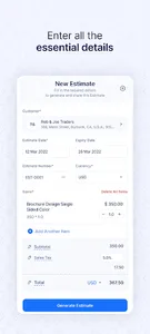 Estimate Generator - Zoho screenshot 1