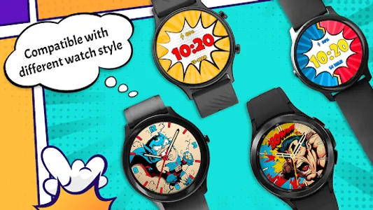 Comic Pow WatchFace: Wear OS screenshot 1