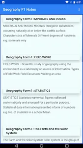 Geography Form 1 notes screenshot 0