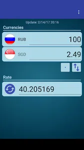 RUS Ruble x Singapore Dollar screenshot 0