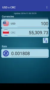 US Dollar to Costa Rican Colón screenshot 0