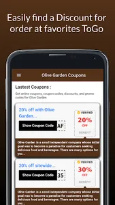 Coupons for Olive Garden screenshot 0