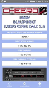 RADIO CODE for BMW BUSINESS screenshot 0