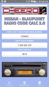 RADIO CODE for NISSAN MICRA screenshot 0