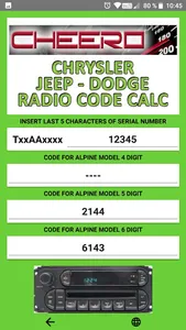 RADIO CODE for CHRYSLER JEEP screenshot 10