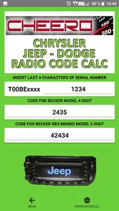 RADIO CODE for CHRYSLER JEEP screenshot 11