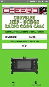 RADIO CODE for CHRYSLER JEEP screenshot 12