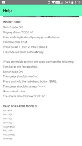 RADIO CODE for CLARION PU-2294 screenshot 14