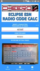 RADIO CODE for ECLIPSE ESN screenshot 0