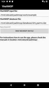 YAeHMOP screenshot 0