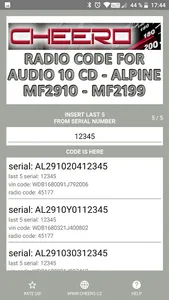 RADIO CODE for AUDIO 10 CD screenshot 11