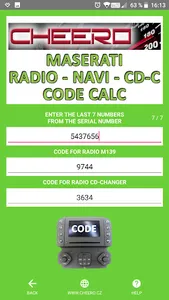 RADIO CODE for MASERATI screenshot 10