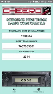 RADIO CODE for MERCEDES TRUCK screenshot 1