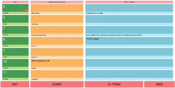 Stolní kalendář screenshot 12