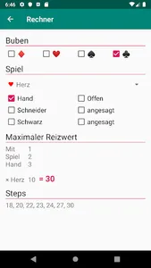 Skat Reiztabelle screenshot 1