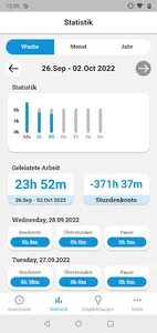 zebx Arbeitszeit screenshot 2