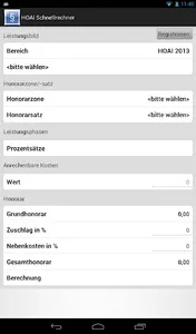 HOAI Honorar-Schnell-Rechner screenshot 2
