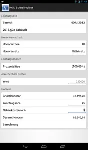 HOAI Honorar-Schnell-Rechner screenshot 3