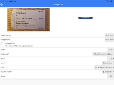 Belegmeister Reisekosten screenshot 11