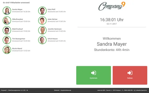 Company9 Zeiterfassungstermina screenshot 0