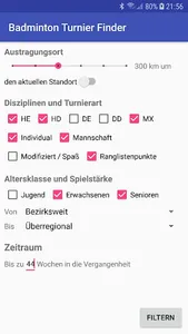 Badminton Turnier Finder screenshot 3