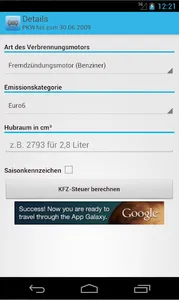 Car tax calculator screenshot 1