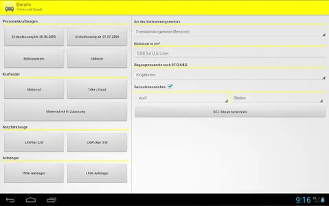 KFZ-Steuer Rechner Pro screenshot 11
