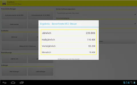 KFZ-Steuer Rechner Pro screenshot 12