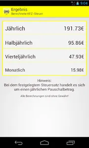 KFZ-Steuer Rechner Pro screenshot 3