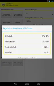 KFZ-Steuer Rechner Pro screenshot 8