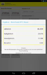 KFZ-Steuer Rechner Pro screenshot 9